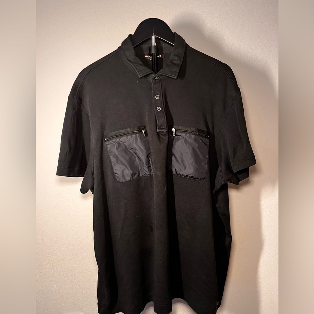 Michael Kors Black Polo with Zippered Pockets